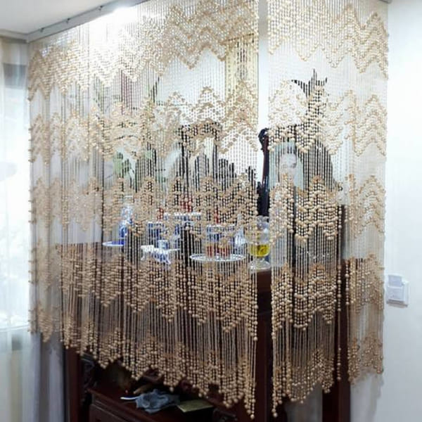 Rèm hạt gỗ che ban thờ RHG07