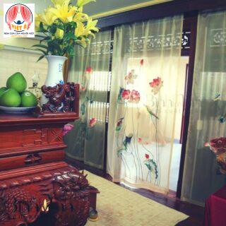 Rèm vải voan che bàn thờ VPT03