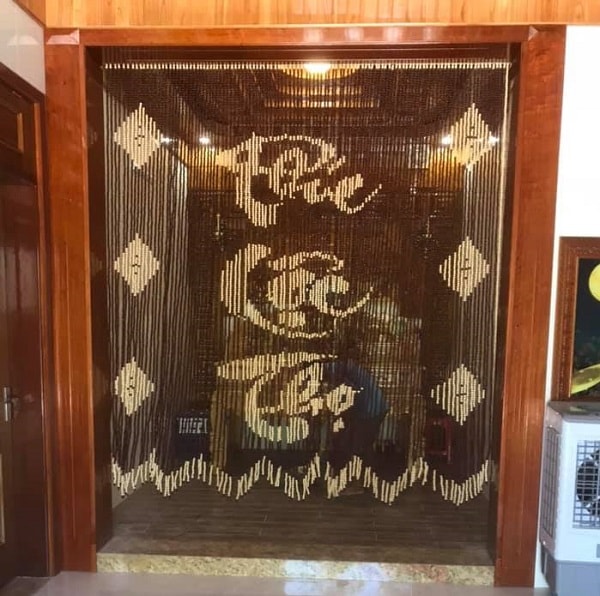 Rèm hạt gỗ che ban thờ RHG04