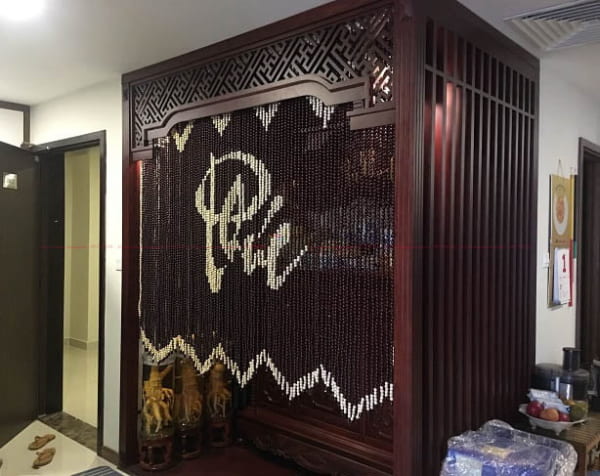 Rèm hạt gỗ che ban thờ RHG03