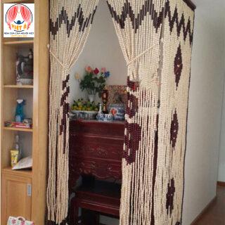 Rèm hạt gỗ che ban thờ RHG05