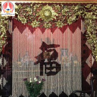 Rèm hạt gỗ che ban thờ RHG02